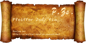 Pfeiffer Zsófia névjegykártya
